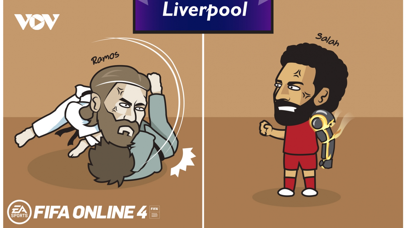 Biếm họa 24h: Salah đã chuẩn bị “một cánh tay đẹp” để đấu Ramos