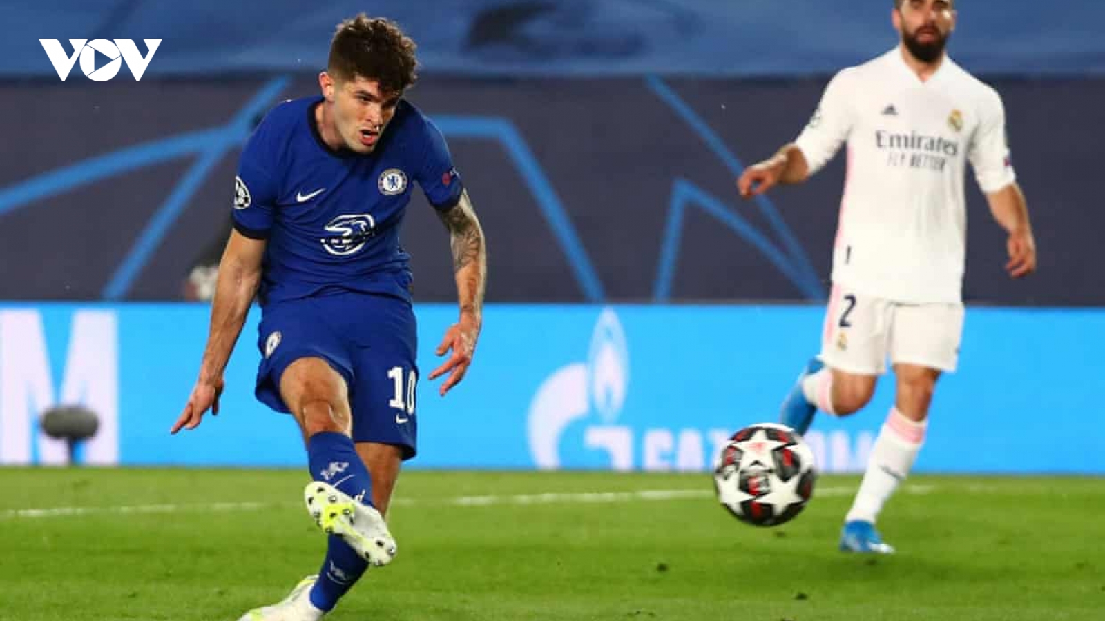Pulisic ghi bàn trên sân khách, Chelsea nắm lợi thế trước Real Madrid