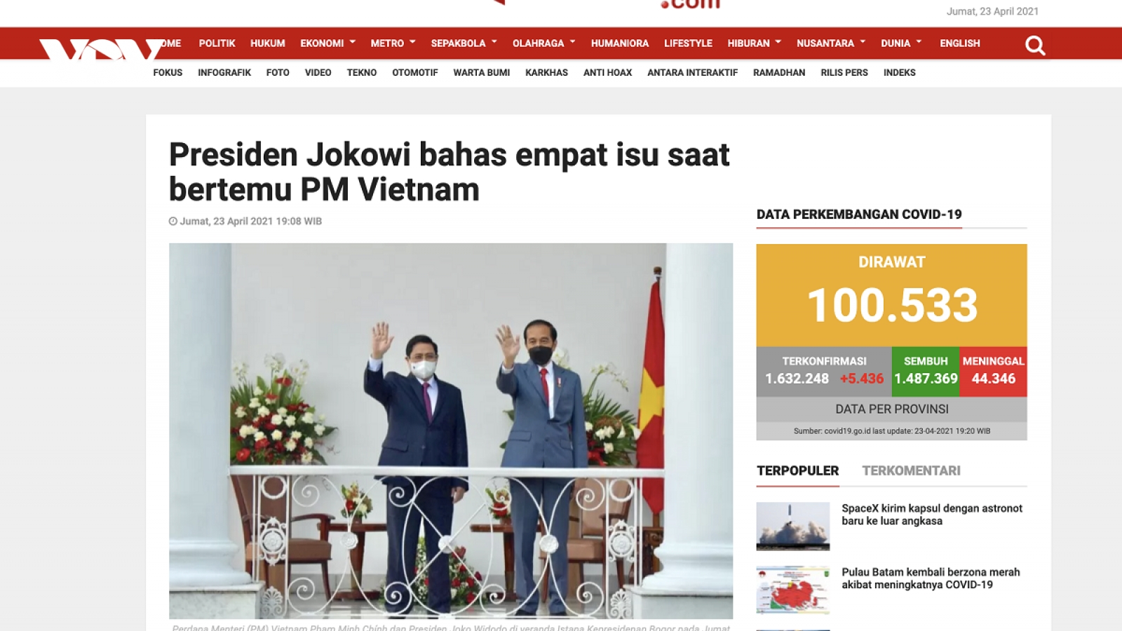 Báo chí Indonesia đưa tin chuyến công tác của Thủ tướng Việt Nam dự Hội nghị ASEAN