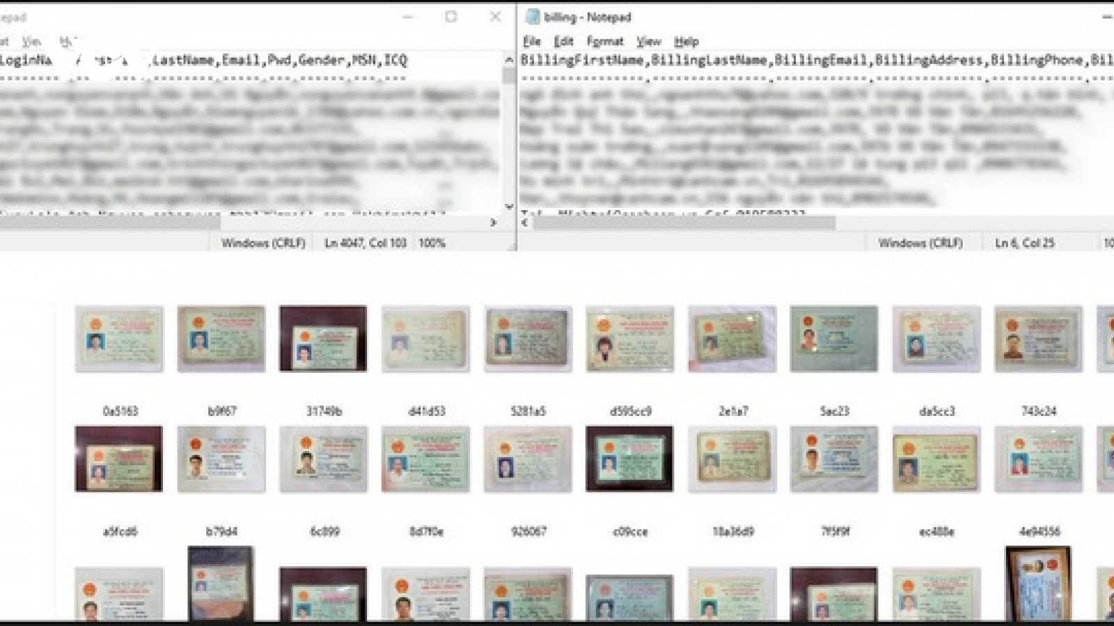 Ảnh chụp CMND, thông tin cá nhân của hàng ngàn người Việt bị hacker rao bán
