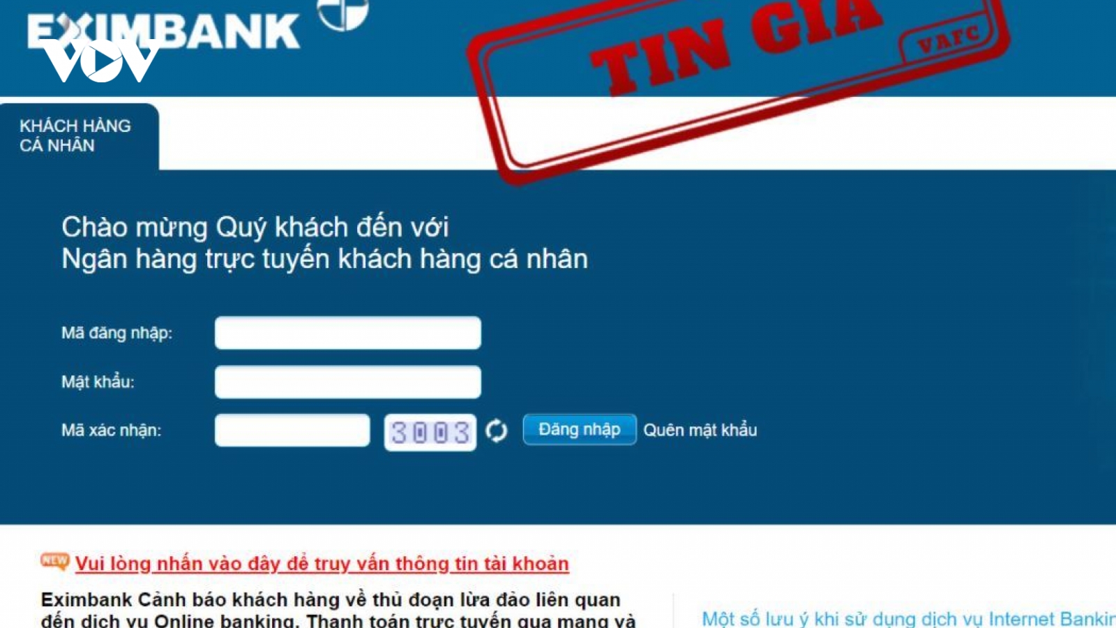 Eximbank là nạn nhân mới nhất trong danh sách các ngân hàng bị giả mạo website