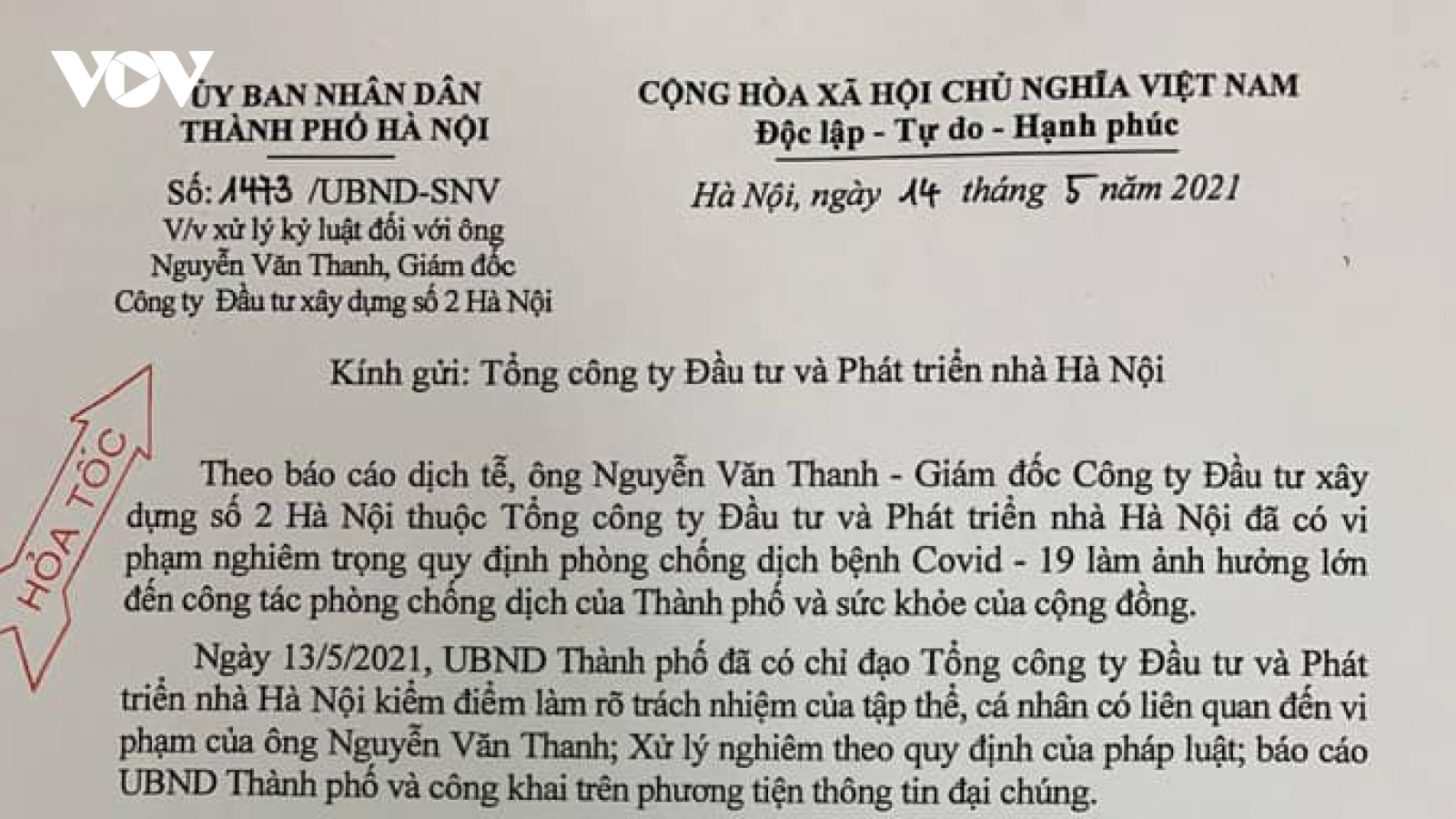 Chủ tịch Hà Nội yêu cầu xử lý kỷ luật nghiêm Giám đốc Hacinco
