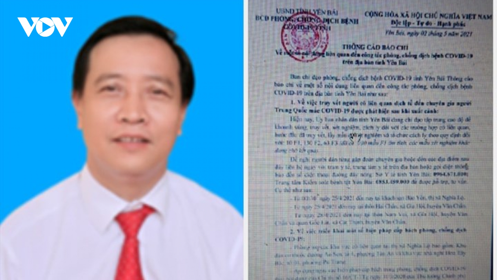 Kỷ luật Giám đốc Trung tâm Y tế thành phố Yên Bái vì vi phạm công tác phòng chống dịch
