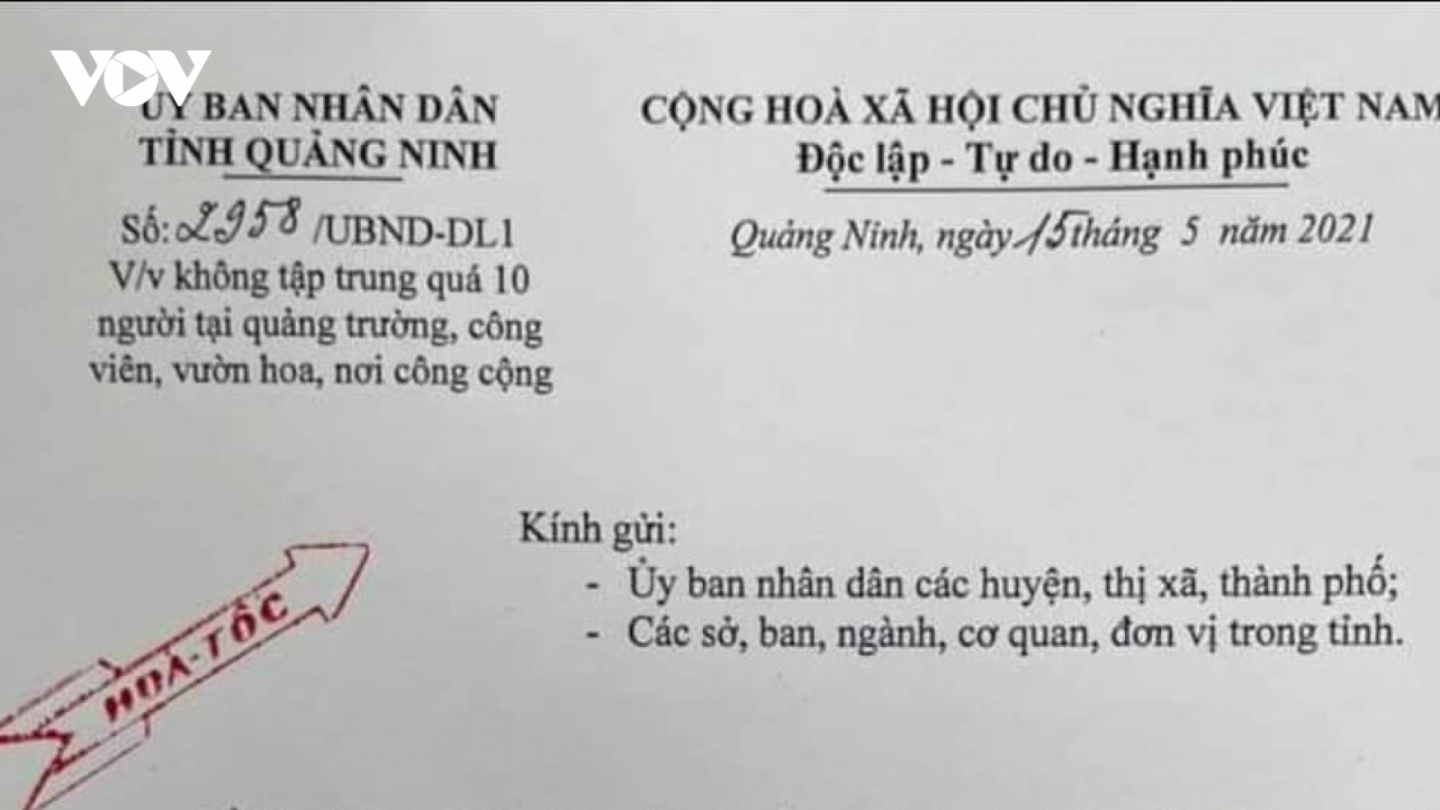 Quảng Ninh không được tập trung quá 10 người tại các khu vực công cộng