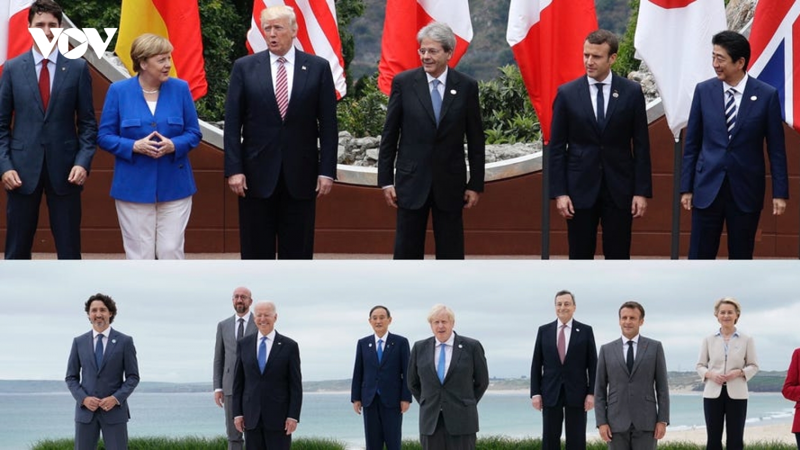 Đằng sau bức ảnh tập thể tiết lộ sự đối lập giữa Trump và Biden ở Thượng đỉnh G7