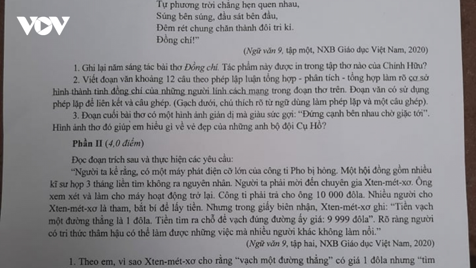Hướng dẫn giải đề thi Ngữ văn vào lớp 10 tại Hà Nội