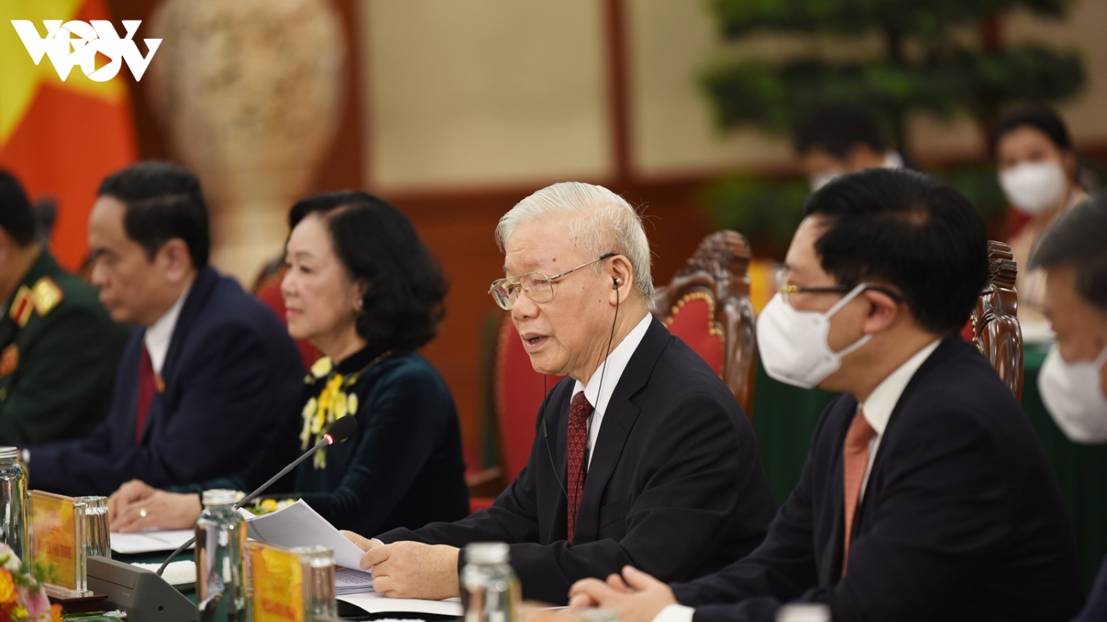 Hình ảnh lễ đón và hội đàm giữa lãnh đạo Việt Nam và Tổng Bí thư, Chủ tịch nước Lào