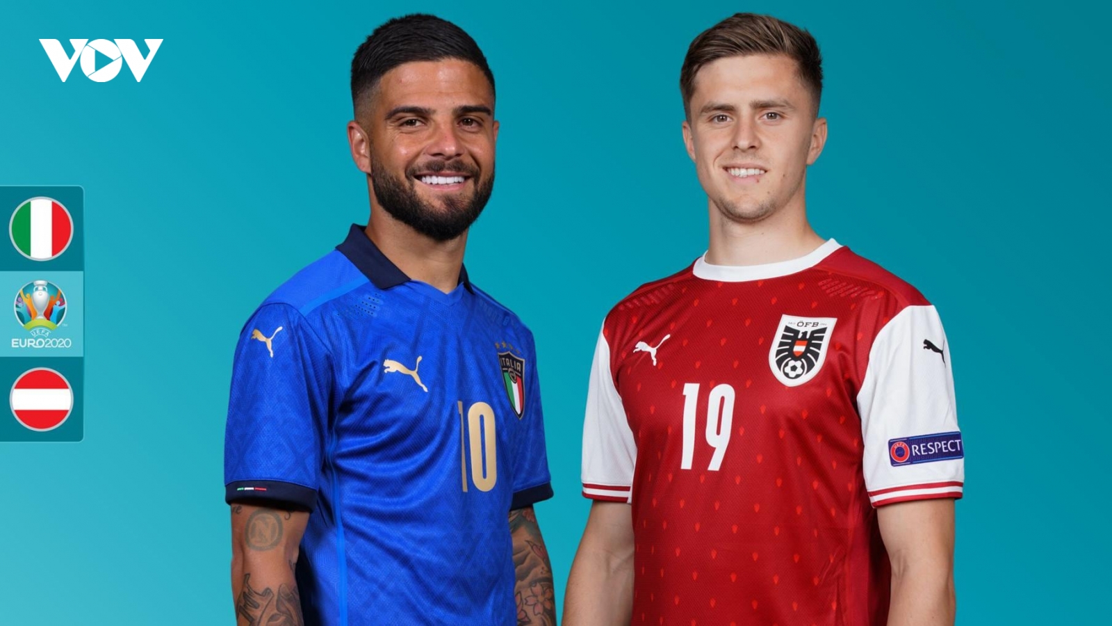 Lịch thi đấu EURO 2021 hôm nay 26/6: Italia so tài Áo, Xứ Wales gặp Đan Mạch