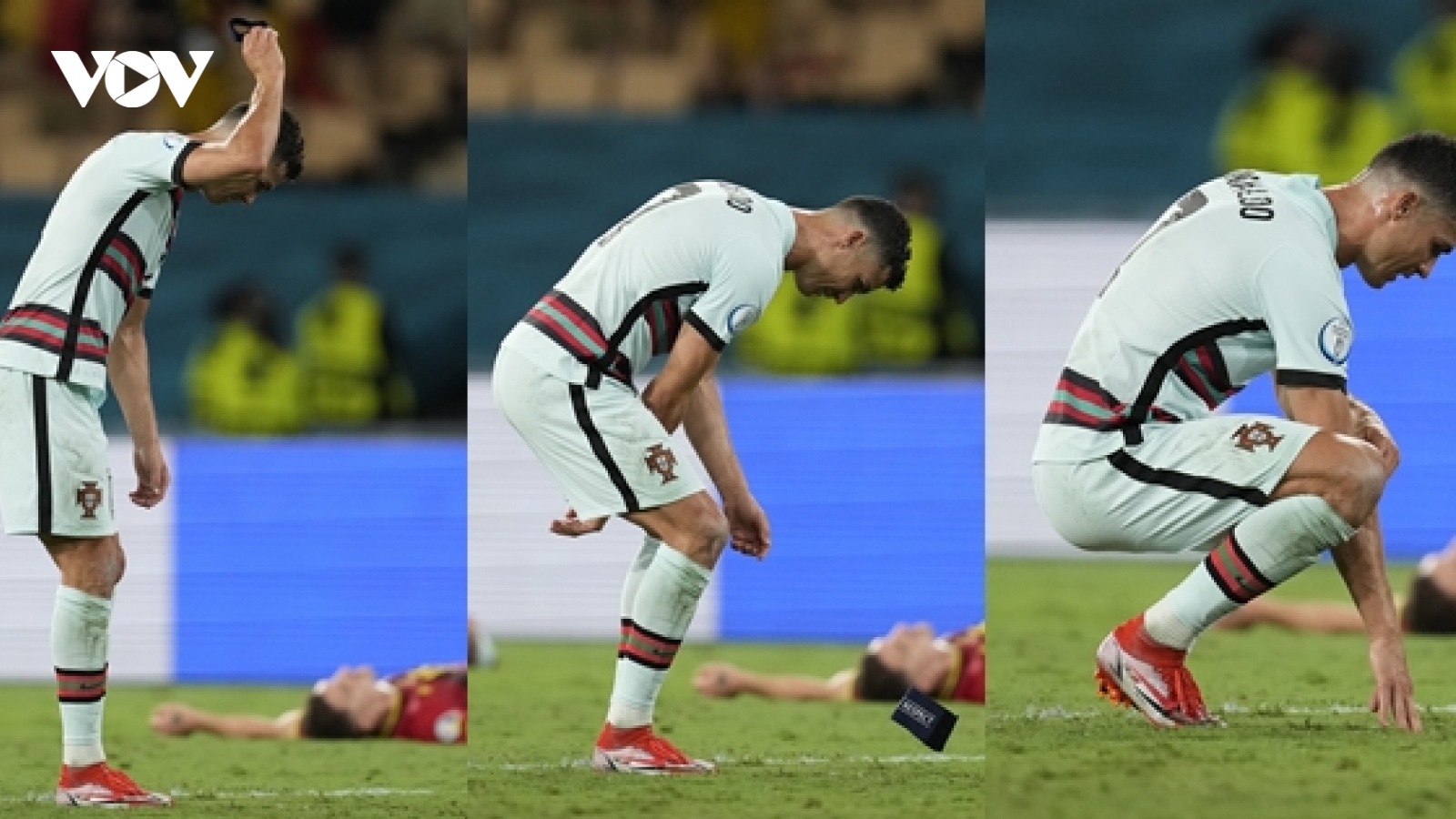 Cristiano Ronaldo ném băng đội trưởng sau khi Bồ Đào Nha thua Bỉ