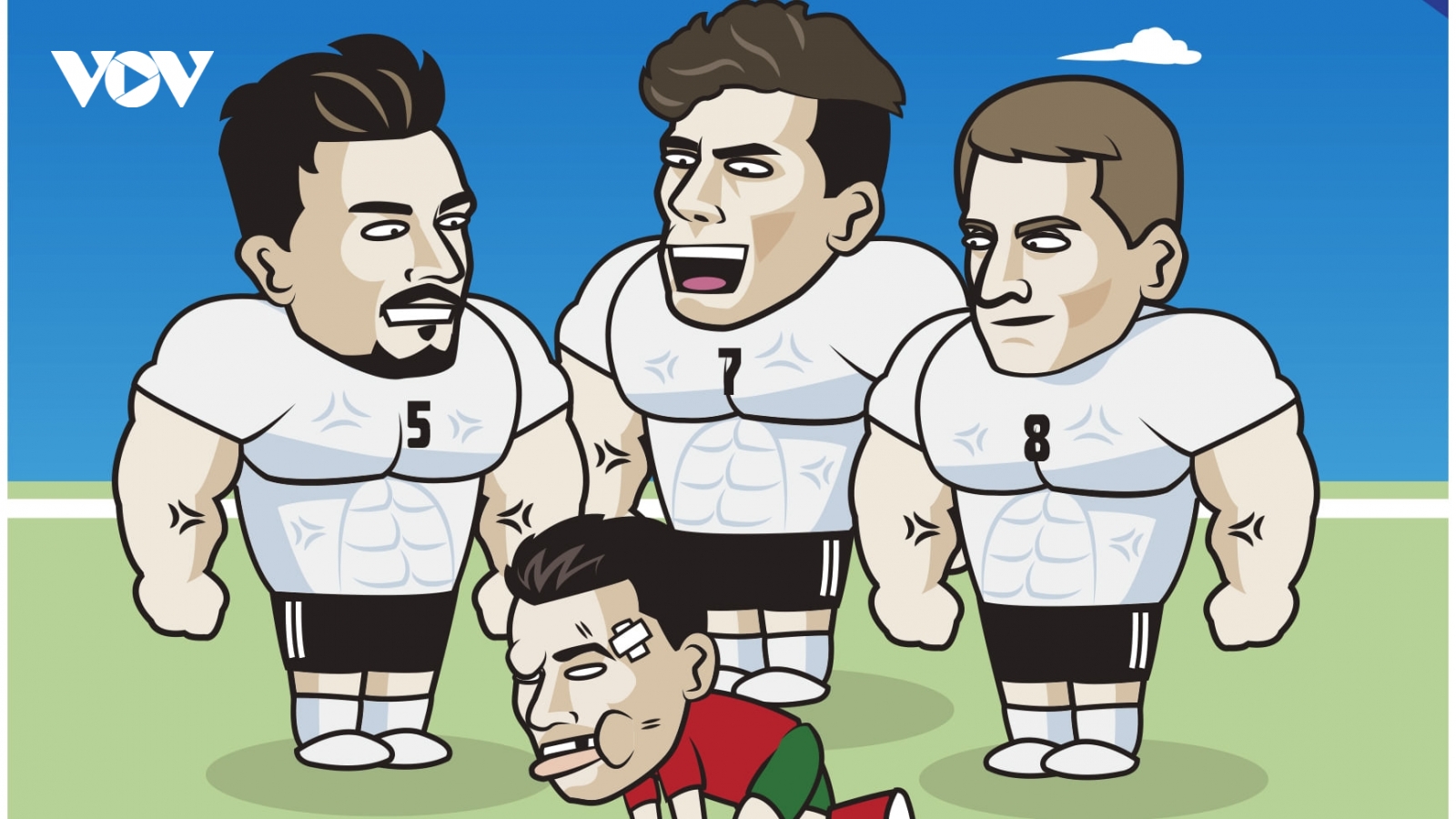 Biếm họa 24h: Cristiano Ronaldo "bầm dập" vì đọ sức với tuyển Đức