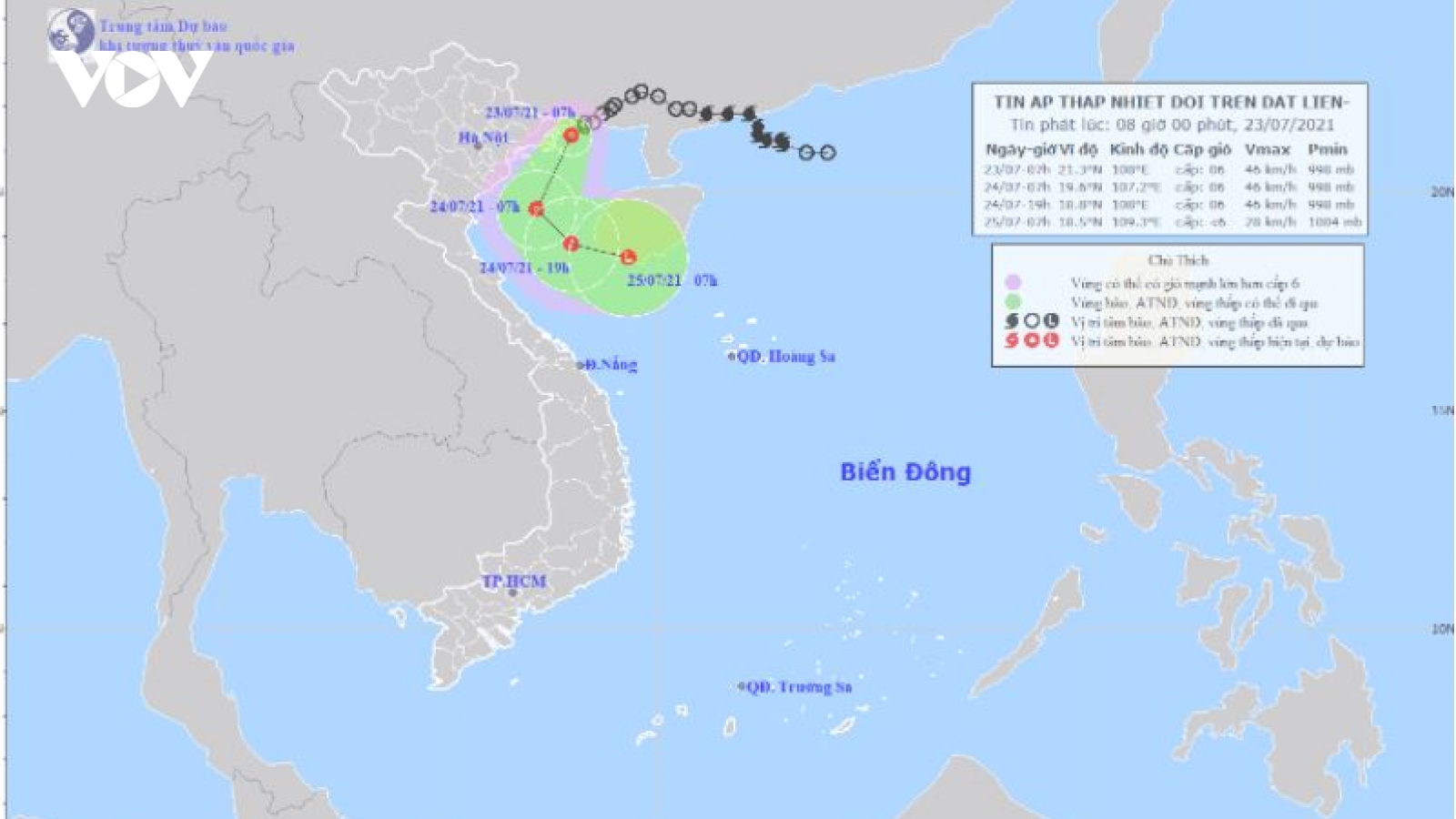 Áp thấp nhiệt đới đang trên vùng biển phía Bắc Quảng Ninh, giật cấp 8