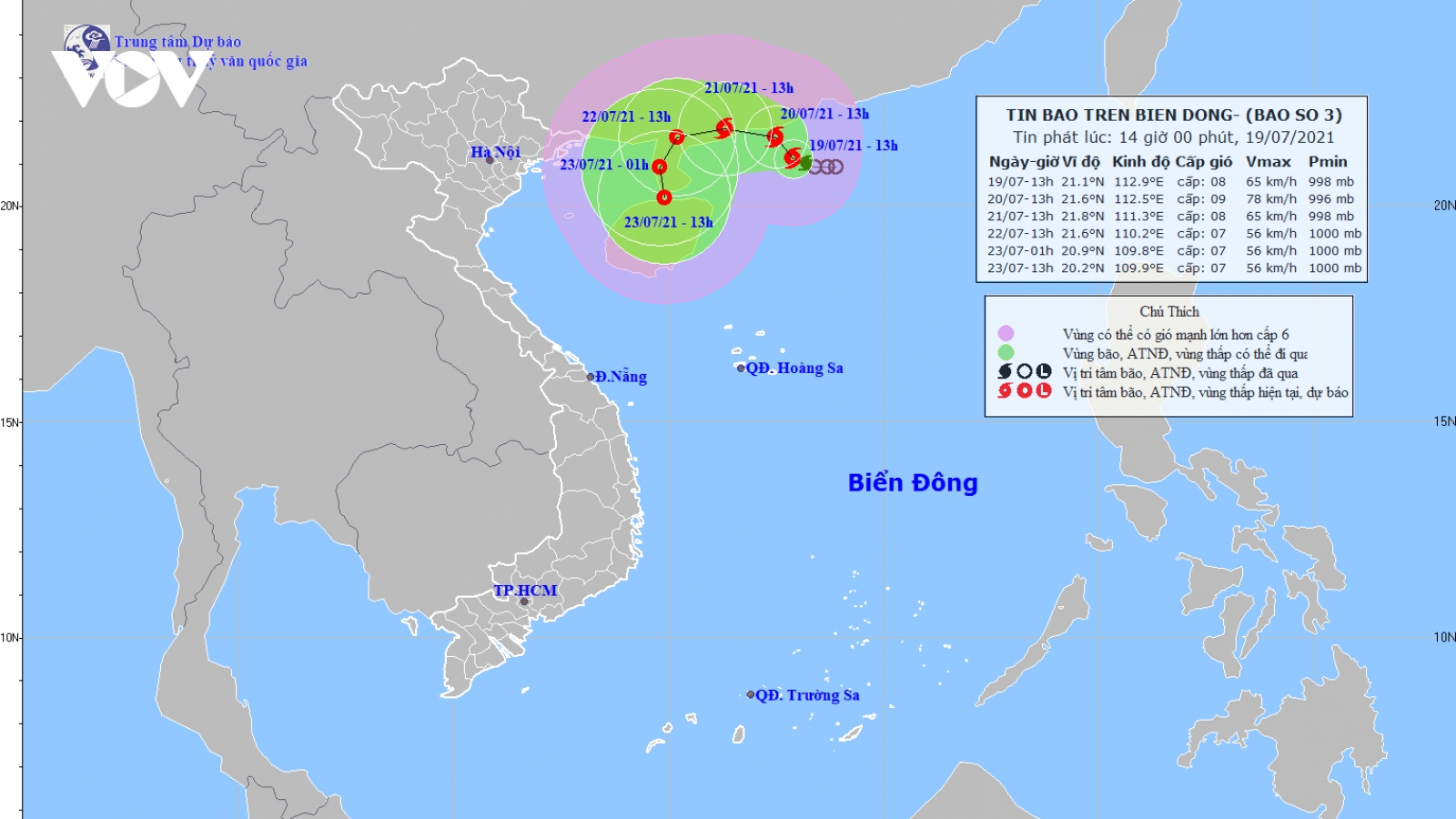 Bão số 3 hình thành trên Biển Đông