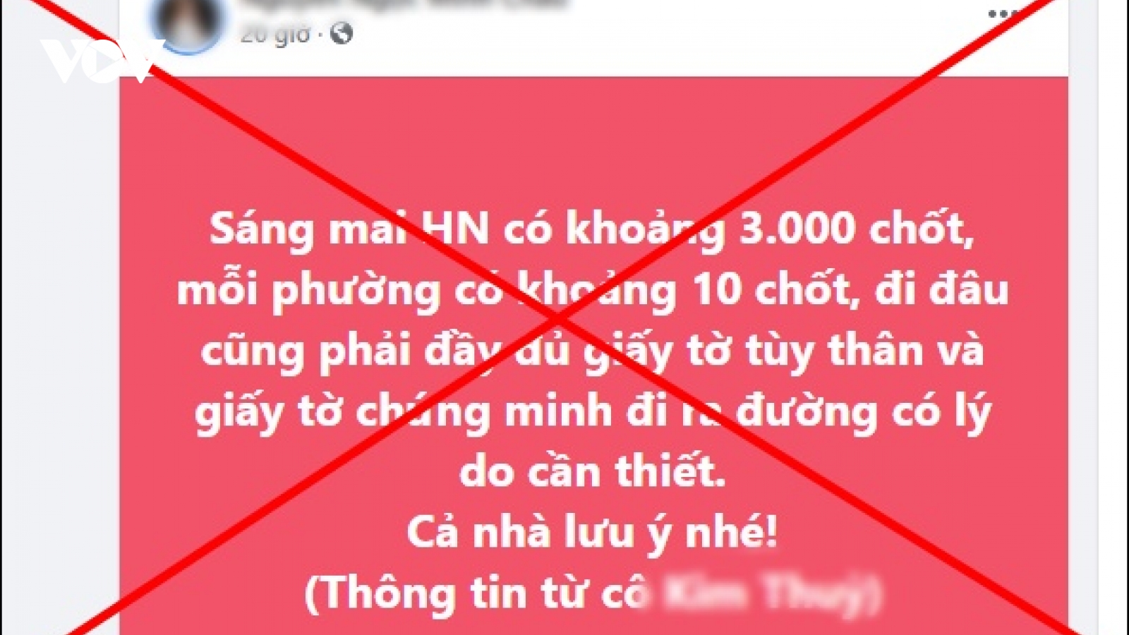 Truy tìm kẻ tung tin đồn Hà Nội lập 3.000 chốt phòng chống dịch COVID-19