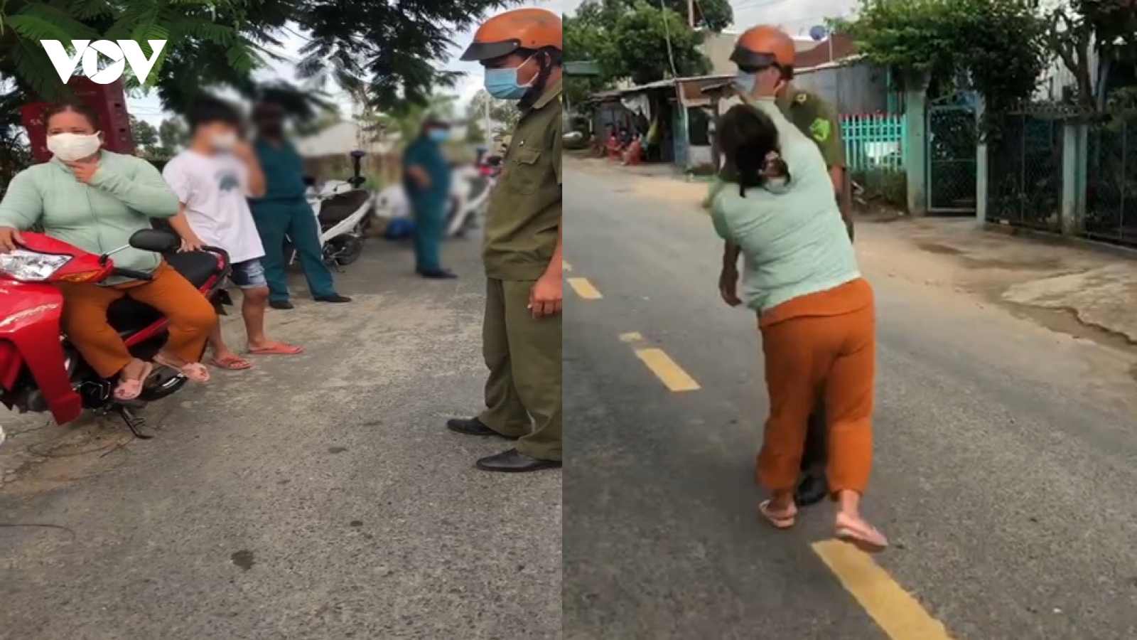 Chồng vi phạm Chỉ thị 16, vợ chửi bới và đánh công an