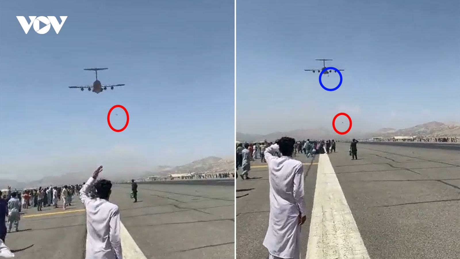 Bám càng máy bay Mỹ, 3 người Afghanistan rơi xuống đất tử vong