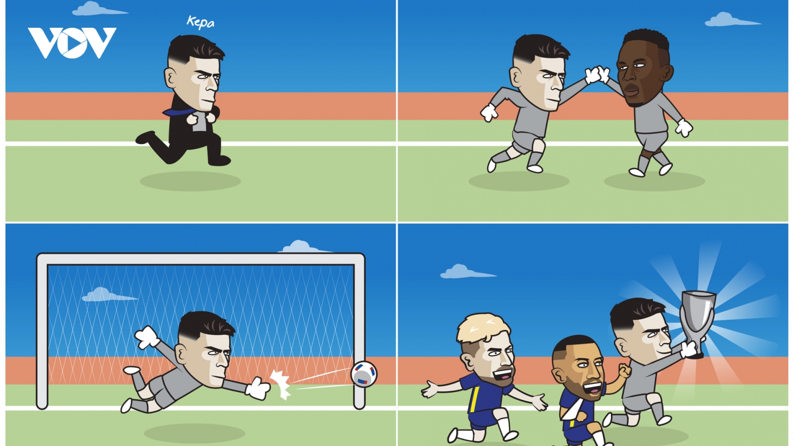 Biếm họa 24h: “HLV Kepa” tức tốc vào sân trổ tài giúp Chelsea giành Siêu cúp châu Âu