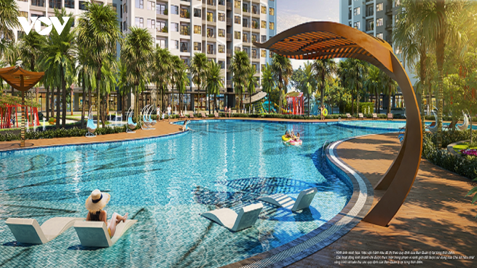 Bể bơi nhiệt đới 1.000 m2 phong cách Mỹ - chuẩn sống nghỉ dưỡng của The Miami