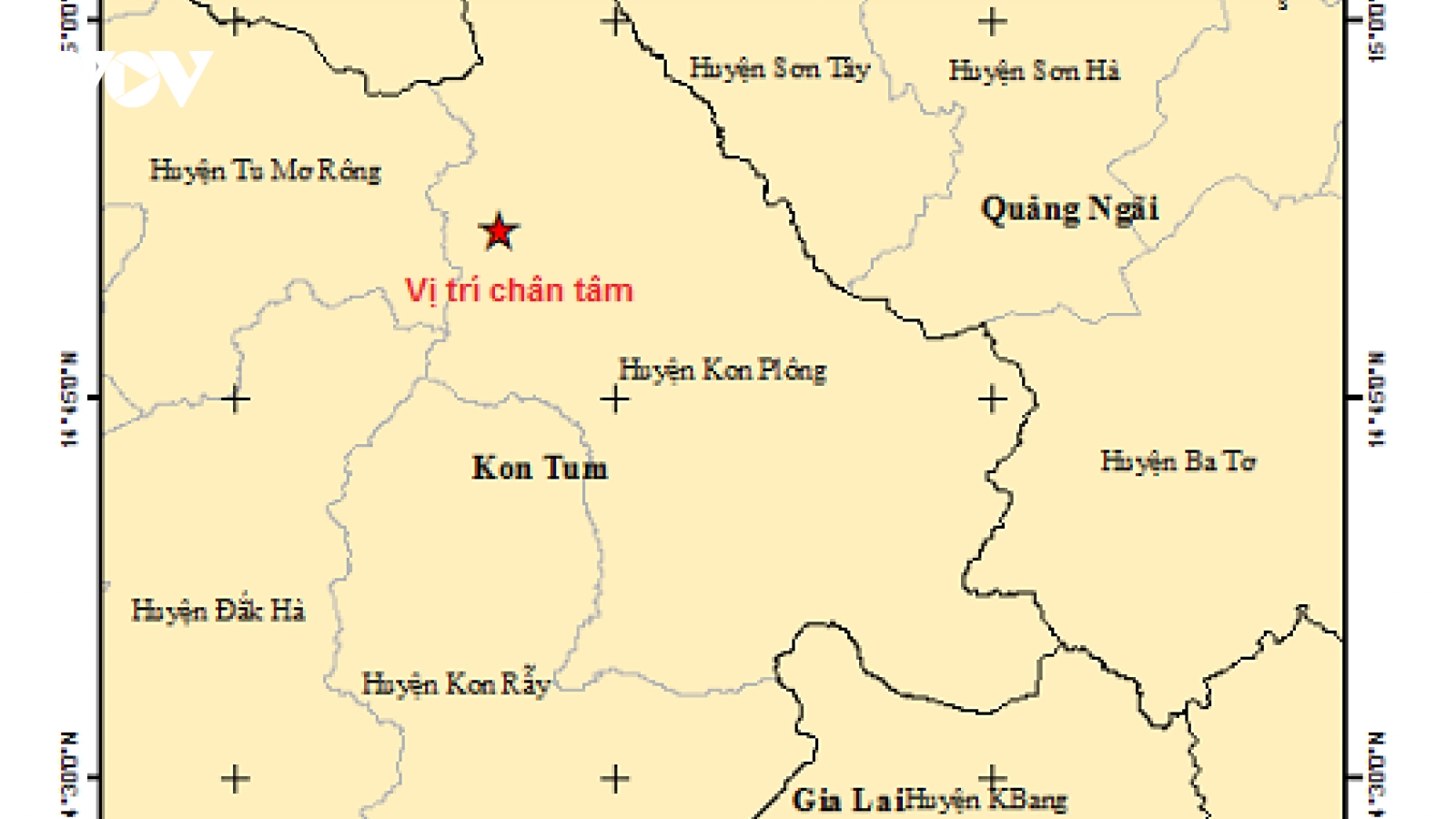 Xảy ra 2 trận động đất tại tỉnh Kon Tum