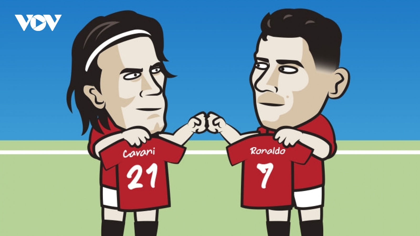 Biếm hoạ 24h: Edinson Cavani chơi đẹp với Cristiano Ronaldo