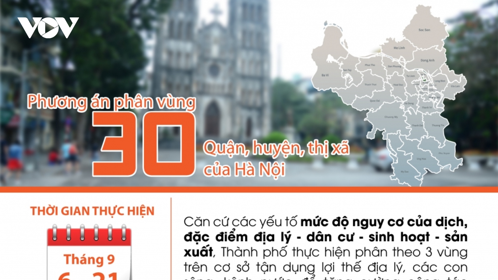 Phương án phân vùng 30 quận, huyện, thị xã của Hà Nội sau ngày 6/9