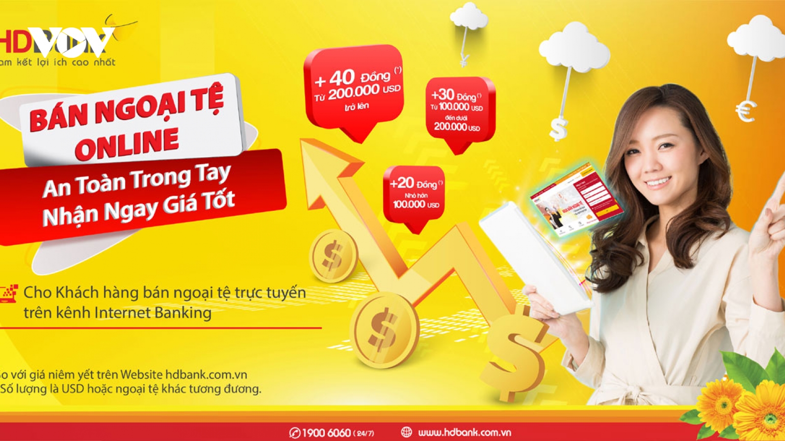 An toàn trong tay - nhận ngay giá tốt khi bán ngoại tệ tại HDBank