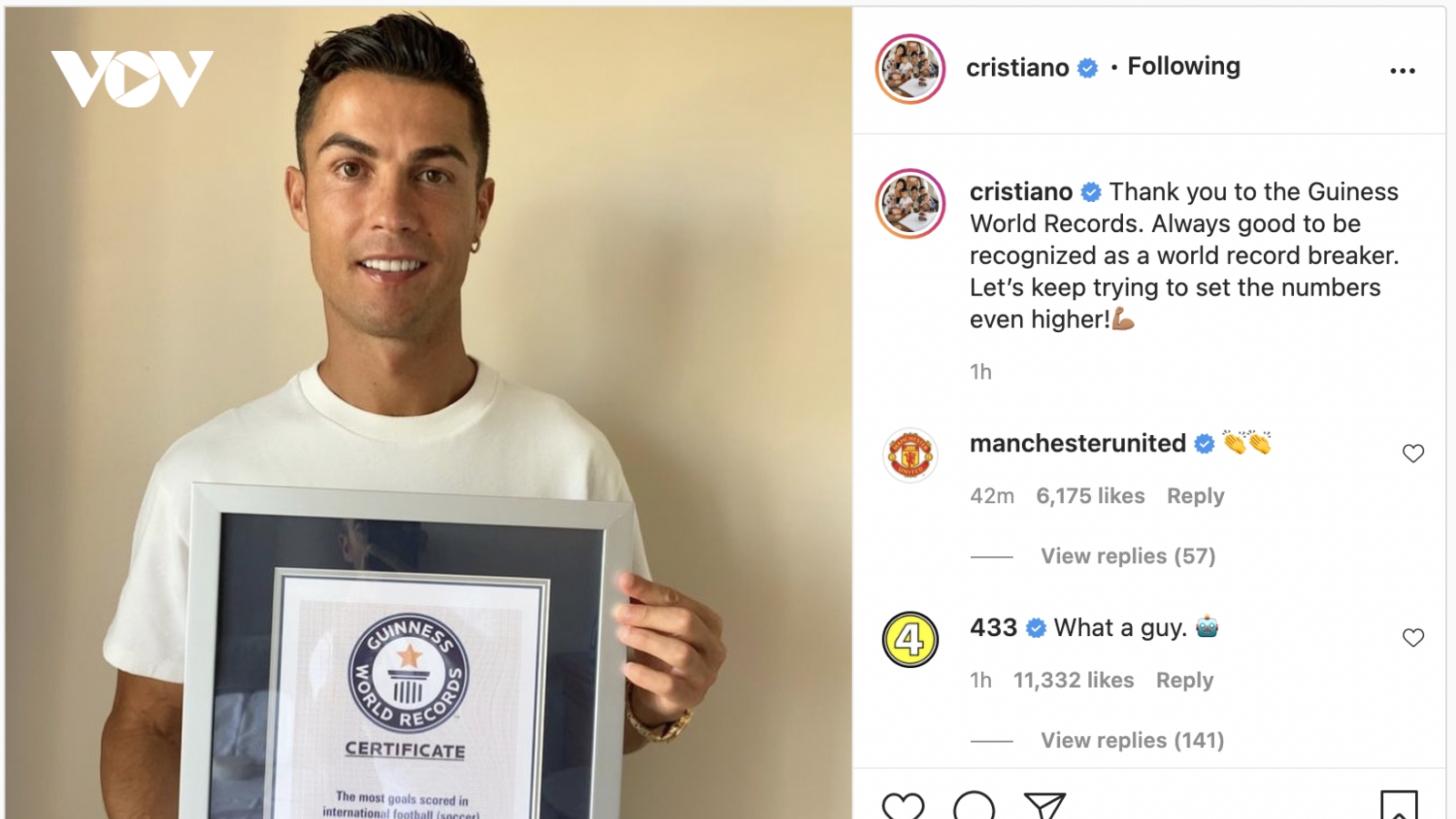 Ghi 111 bàn cho ĐT Bồ Đào Nha, Ronaldo nhận kỷ lục Guinness