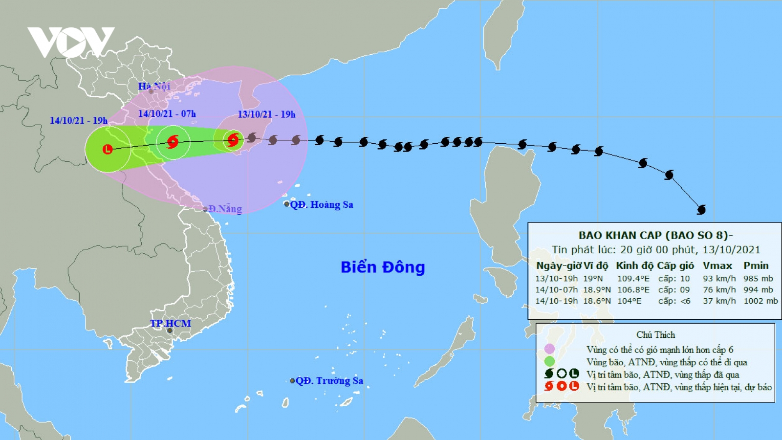 Bão số 8 cách bờ biển Hà Tĩnh 360km, giật cấp 12