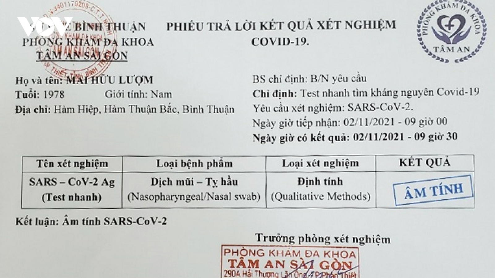Bắt 4 đối tượng làm giả, mua bán giấy xét nghiệm Covid-19