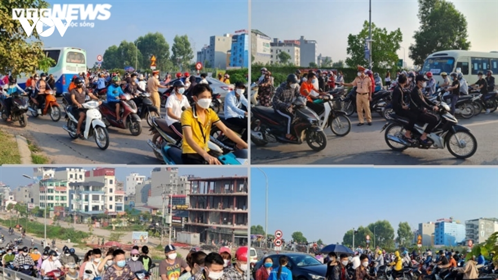 Giao thông hỗn loạn mạnh ai nấy đi ở đường gom cao tốc Hà Nội-Bắc Giang