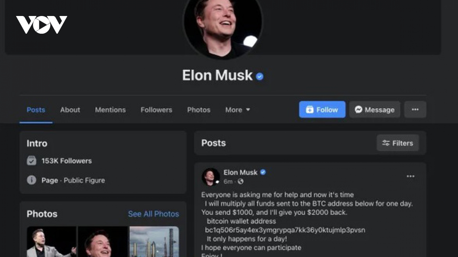 Facebook cấp dấu tick xanh cho tài khoản nghi lừa đảo bitcoin