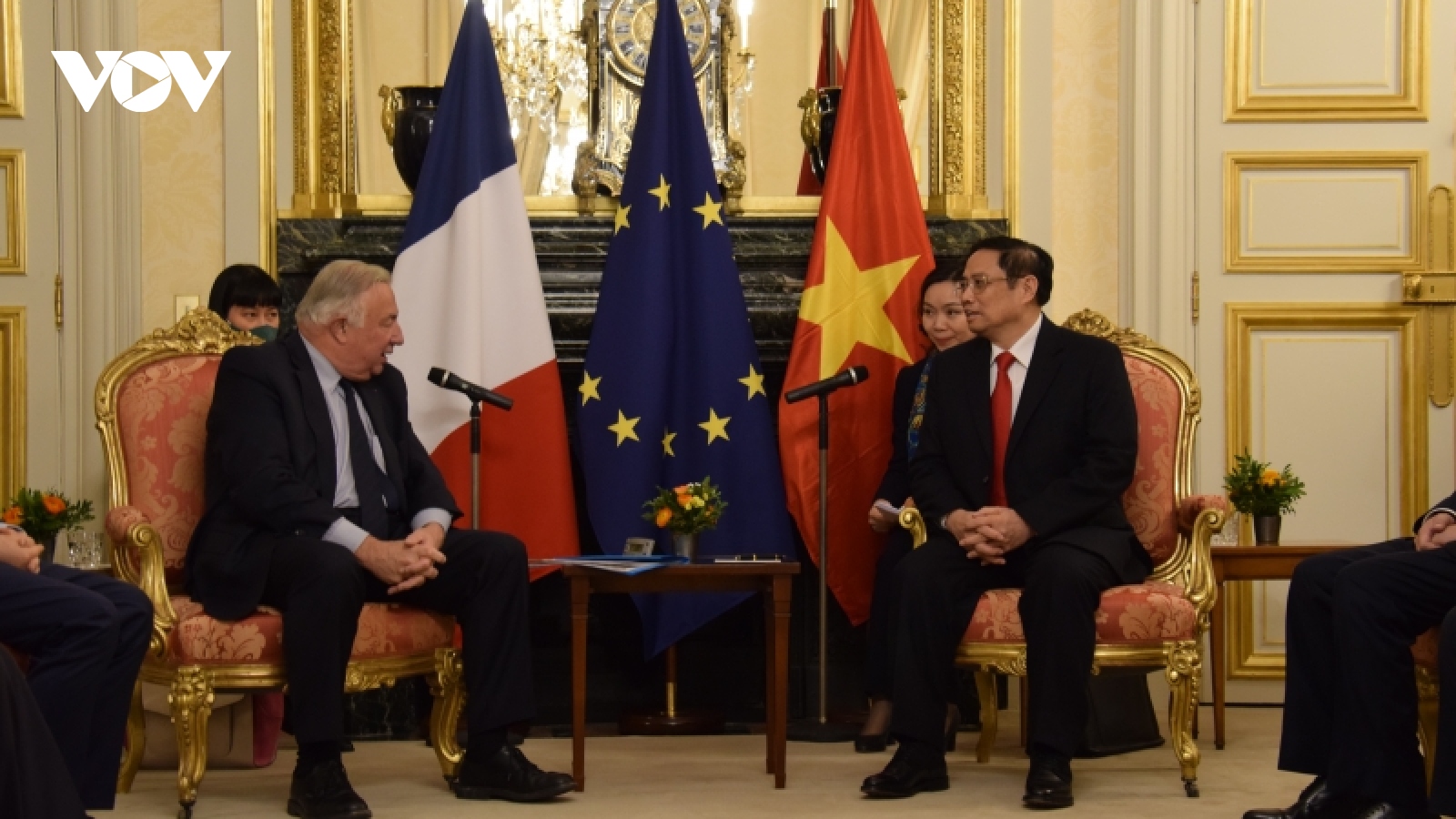 Thủ tướng Phạm Minh Chính hội kiến Chủ tịch Thượng viện Pháp 