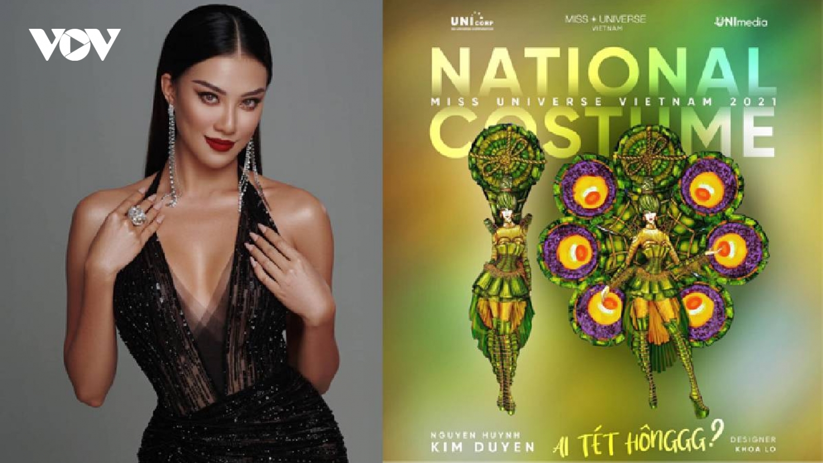 Sau "bánh mỳ" của H'Hen Niê, Kim Duyên mang trang phục "bánh Tét" đến Miss Universe 2021