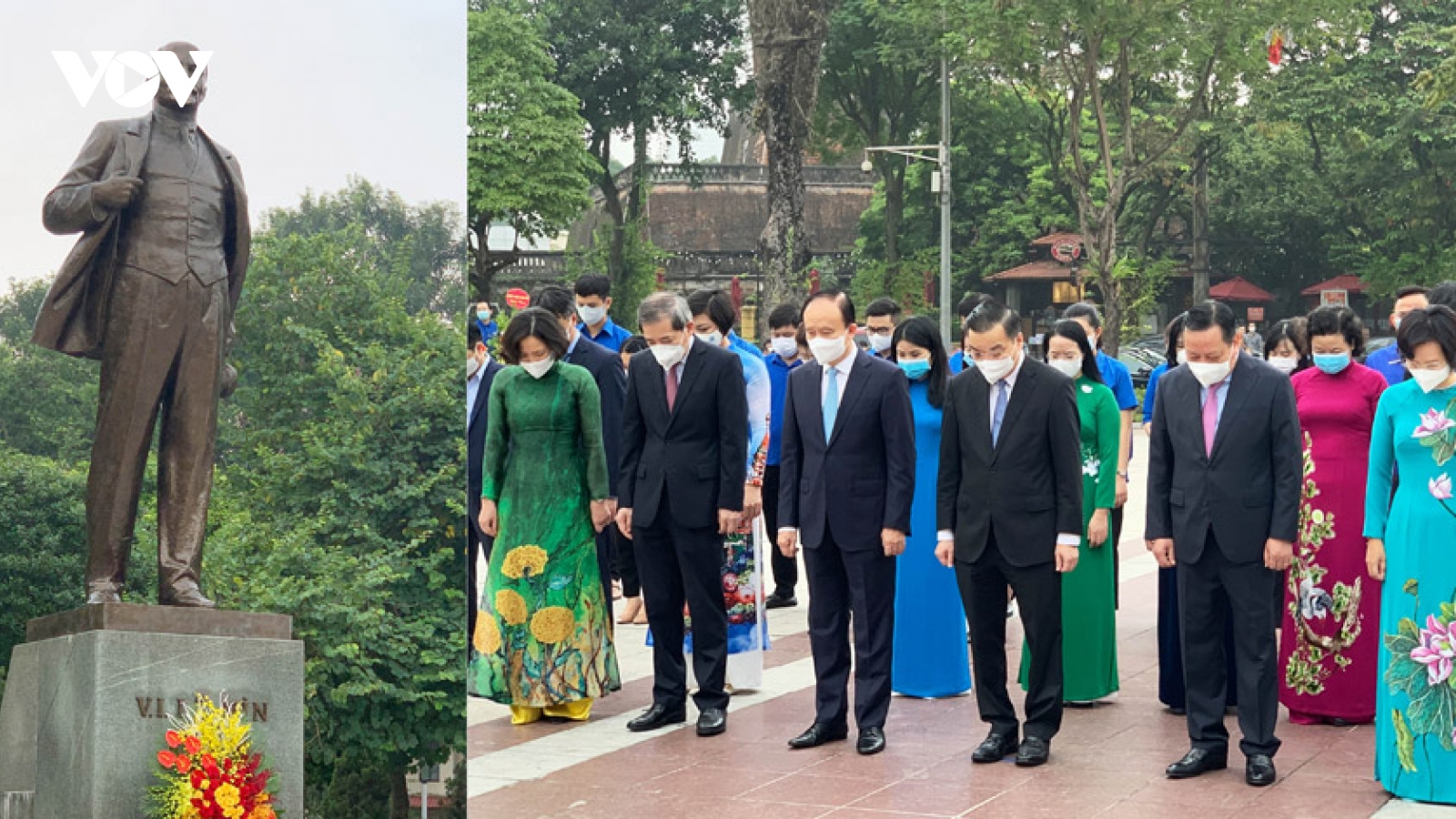 Lãnh đạo Hà Nội đặt hoa tưởng niệm tại Tượng đài Lênin nhân 104 năm Cách mạng Tháng Mười