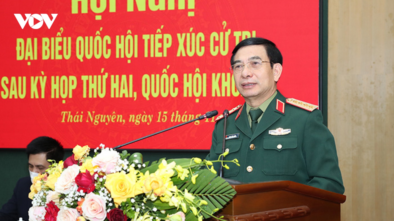 Đại tướng Phan Văn Giang tiếp xúc cử tri tại Thái Nguyên