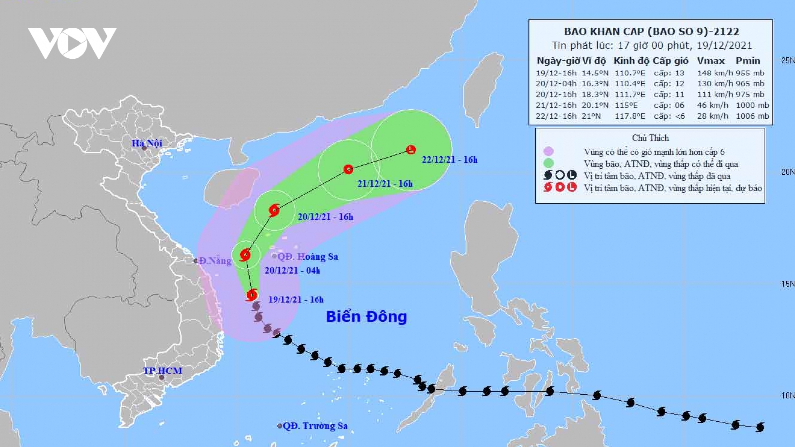 Bão số 9 đang gây mưa to từ Quảng Nam đến Khánh Hòa