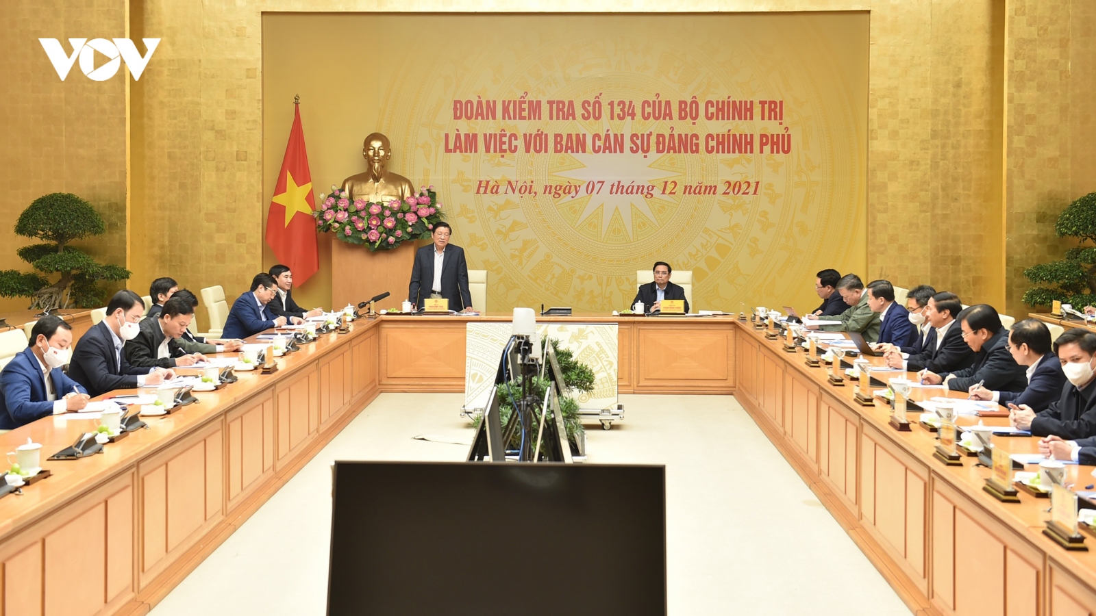 Đoàn kiểm tra của Bộ Chính trị làm việc với Ban Cán sự Đảng Chính phủ