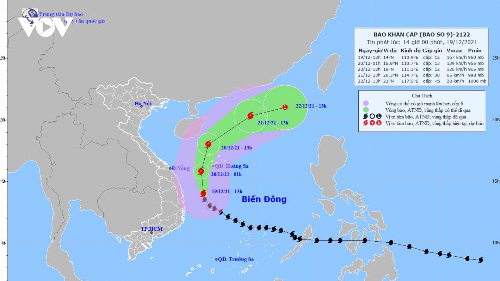 Bão số 9 gây gió cấp 6 và mưa to ở các tỉnh miền Trung