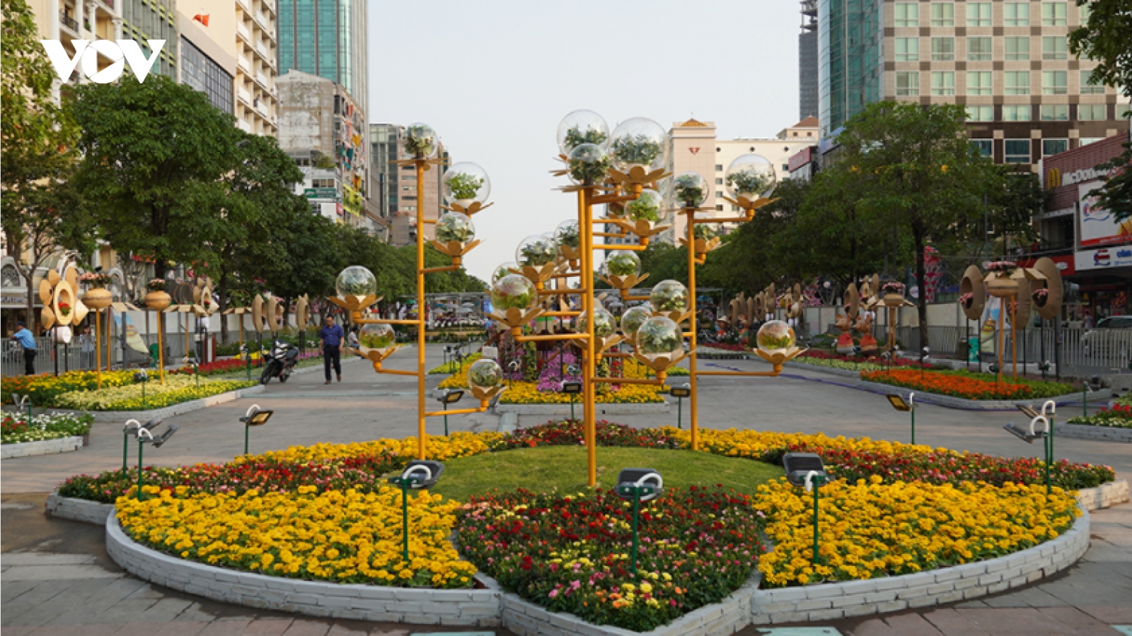 Không được tháo khẩu trang khi chụp ảnh ở đường hoa TP.HCM