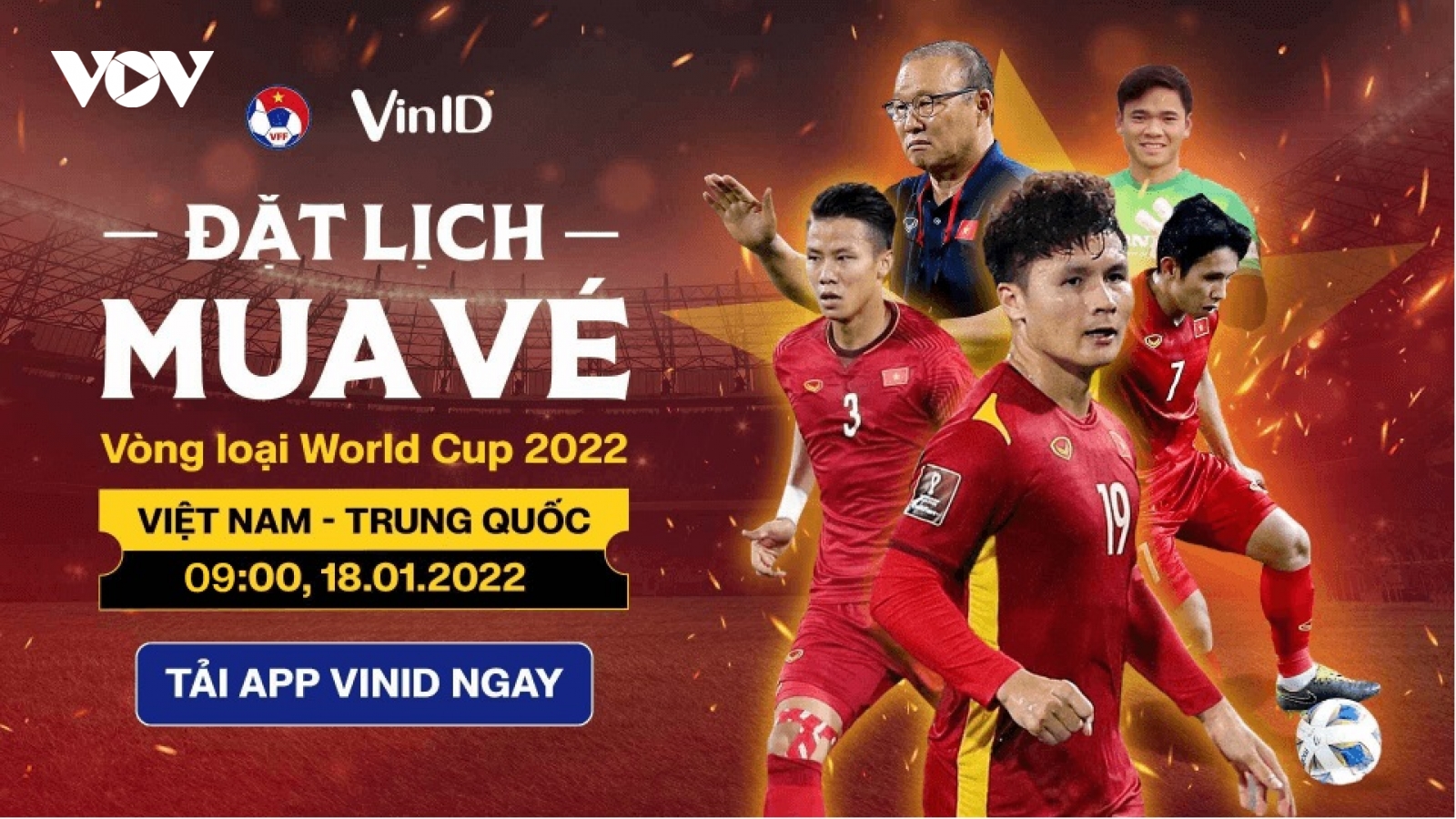 VinID mở bán vé trận Việt Nam - Trung Quốc đúng Mùng 1 Tết