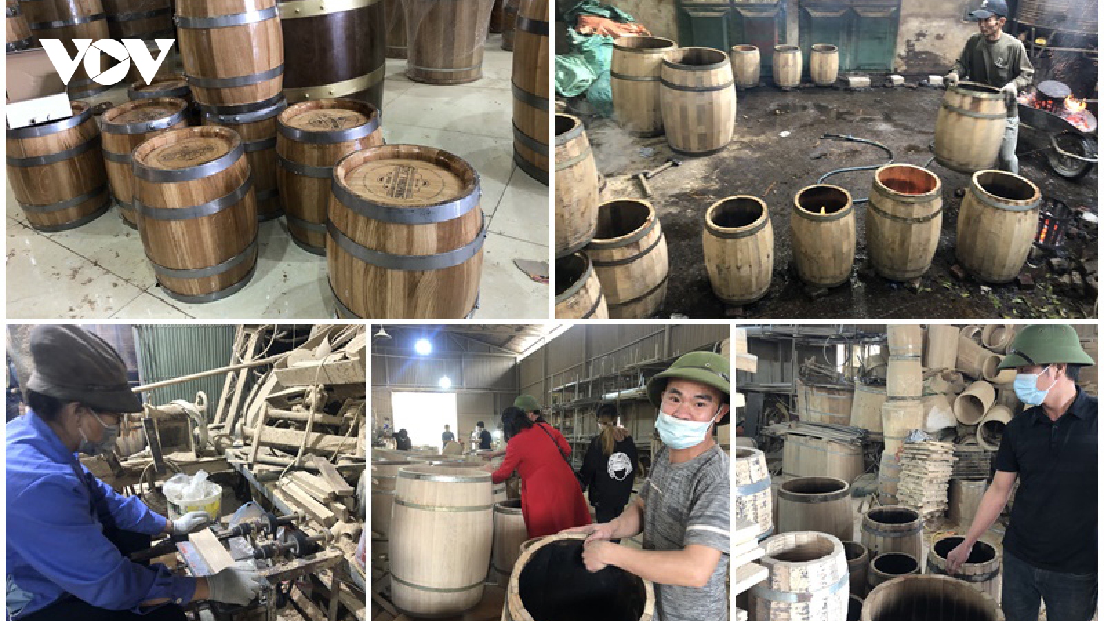 Thùng ngâm rượu gỗ sồi ở làng nghề trống Đọi Tam "làm mưa, làm gió" thị trường Tết