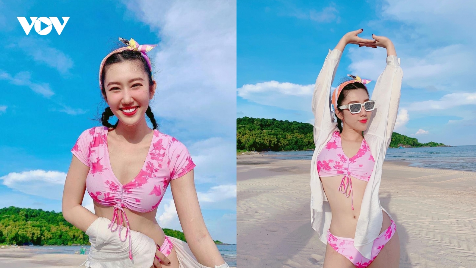 Chuyện showbiz: Thúy Ngân diện bikini, thả dáng cuốn hút trên bãi biển