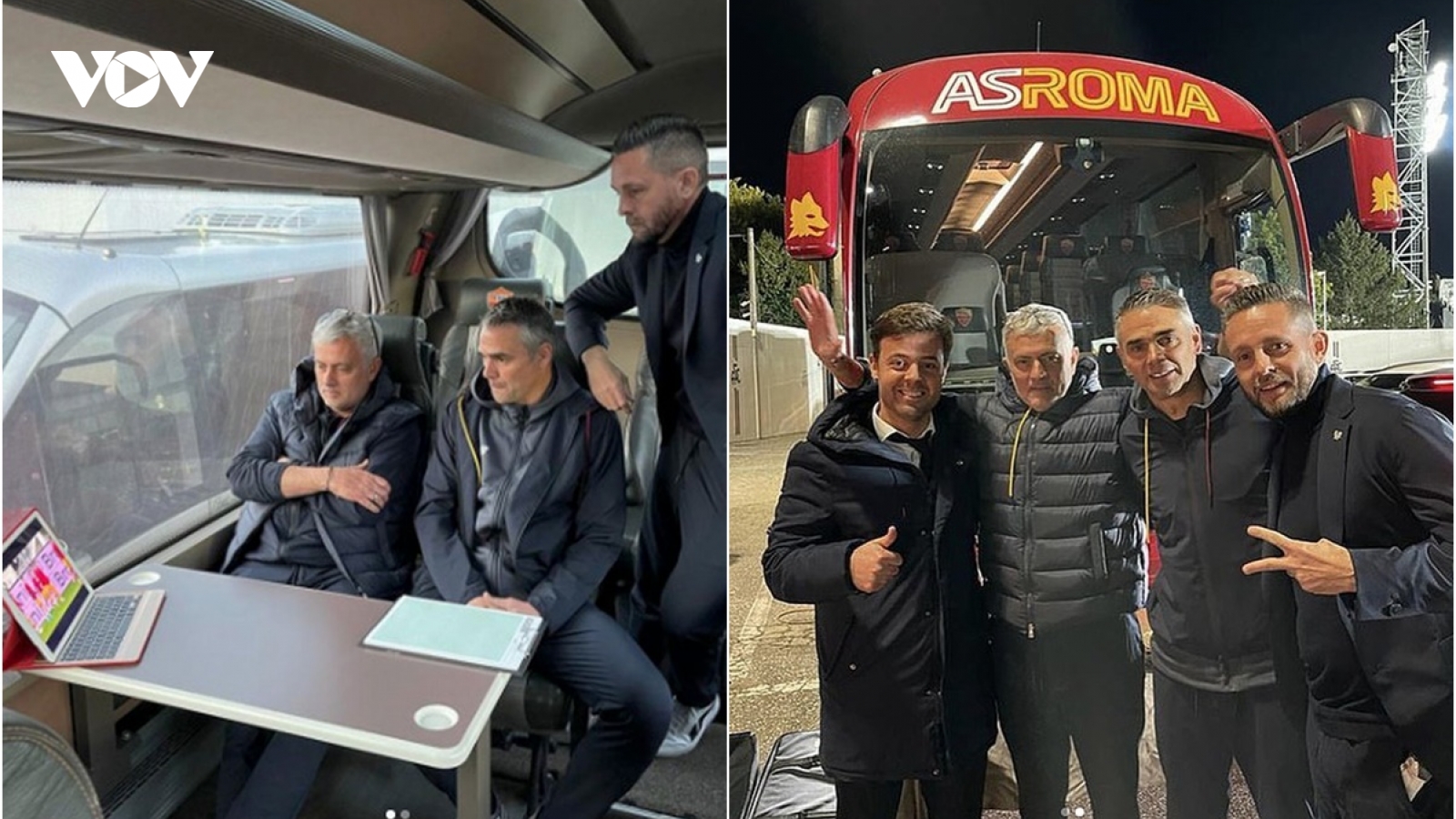 Jose Mourinho gây bất ngờ với màn chỉ đạo đội bóng từ xe bus