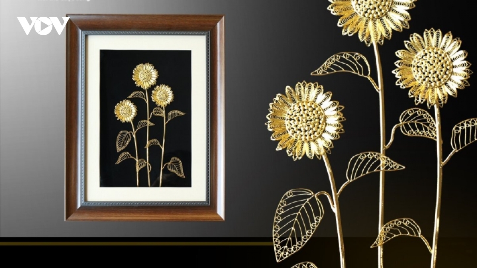 Tranh hướng dương mạ vàng giá 50 triệu đồng, đại gia Hà thành mua làm quà 8/3