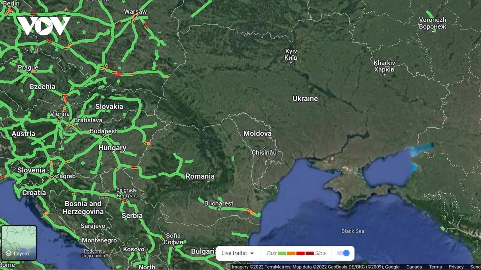 Google Maps vô hiệu hóa dữ liệu giao thông trực tiếp tại Ukraine