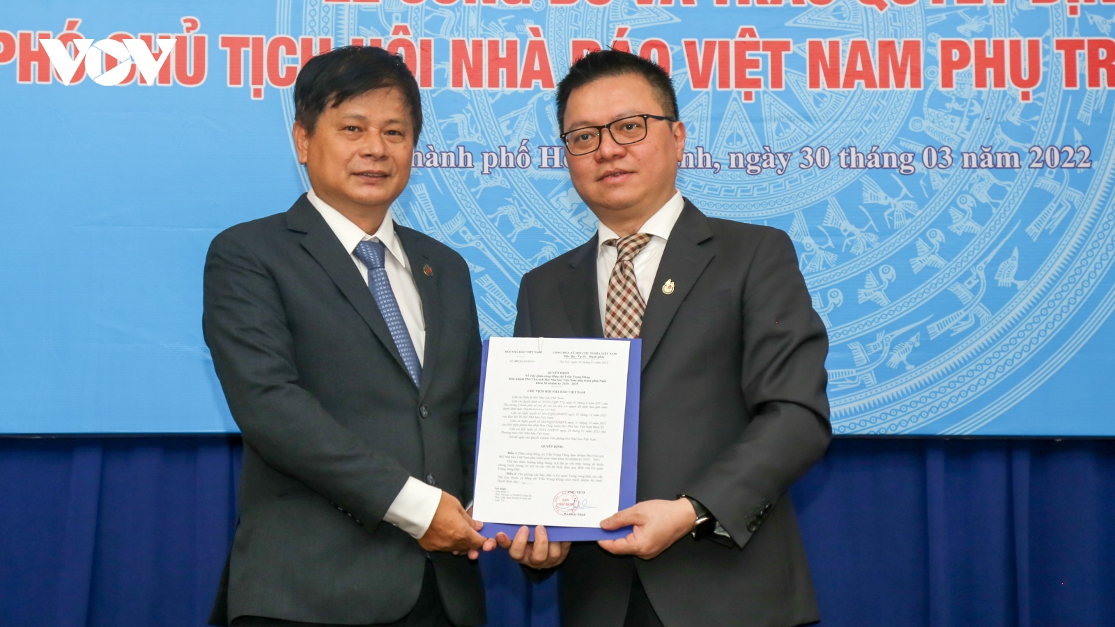 Ông Trần Trọng Dũng giữ cương vị Phó Chủ tịch Hội Nhà báo Việt Nam phụ trách phía Nam