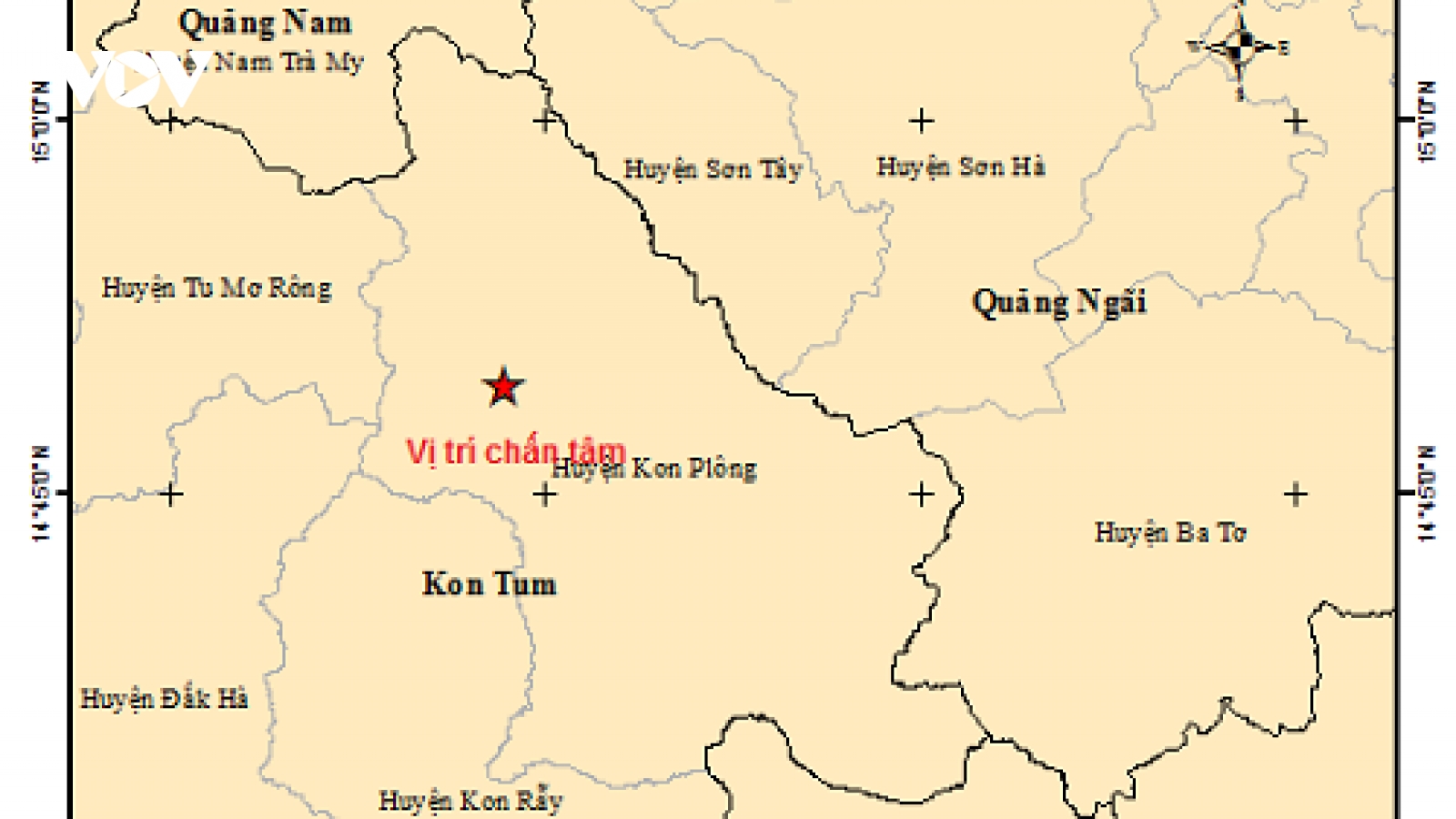 Liên tiếp xảy ra 6 trận động đất tại tỉnh Kon Tum