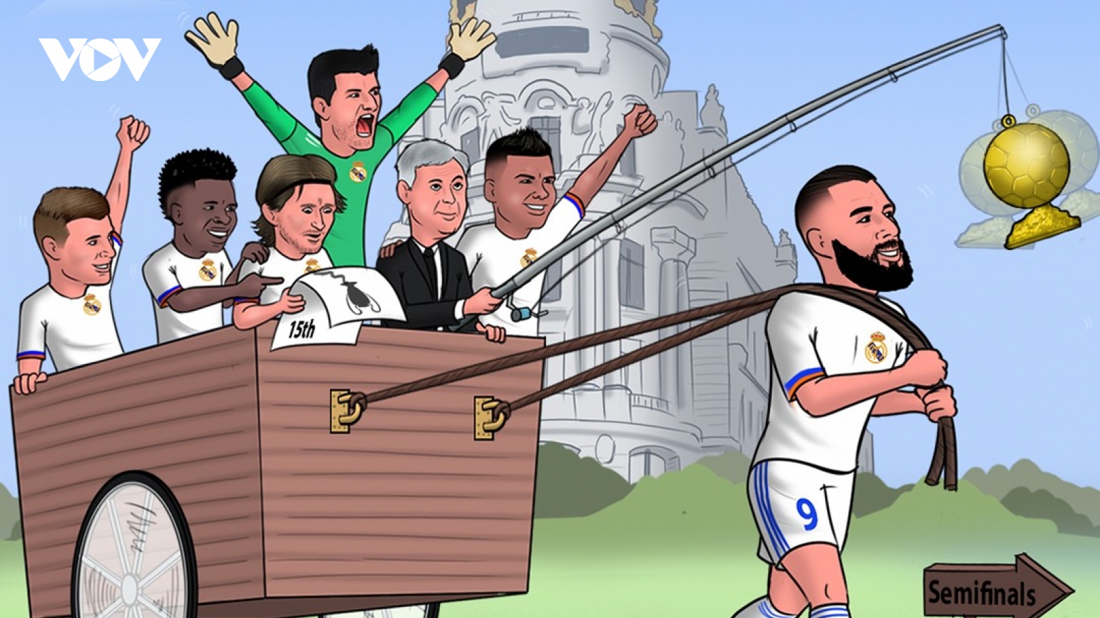 Biếm hoạ 24h: Benzema mơ về Quả bóng Vàng