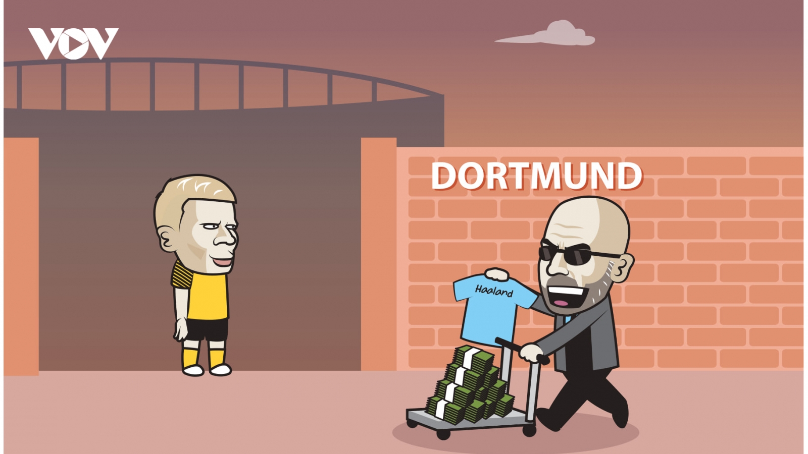 Biếm họa 24h: Man City mang "tiền tấn" tới rước Erling Haaland