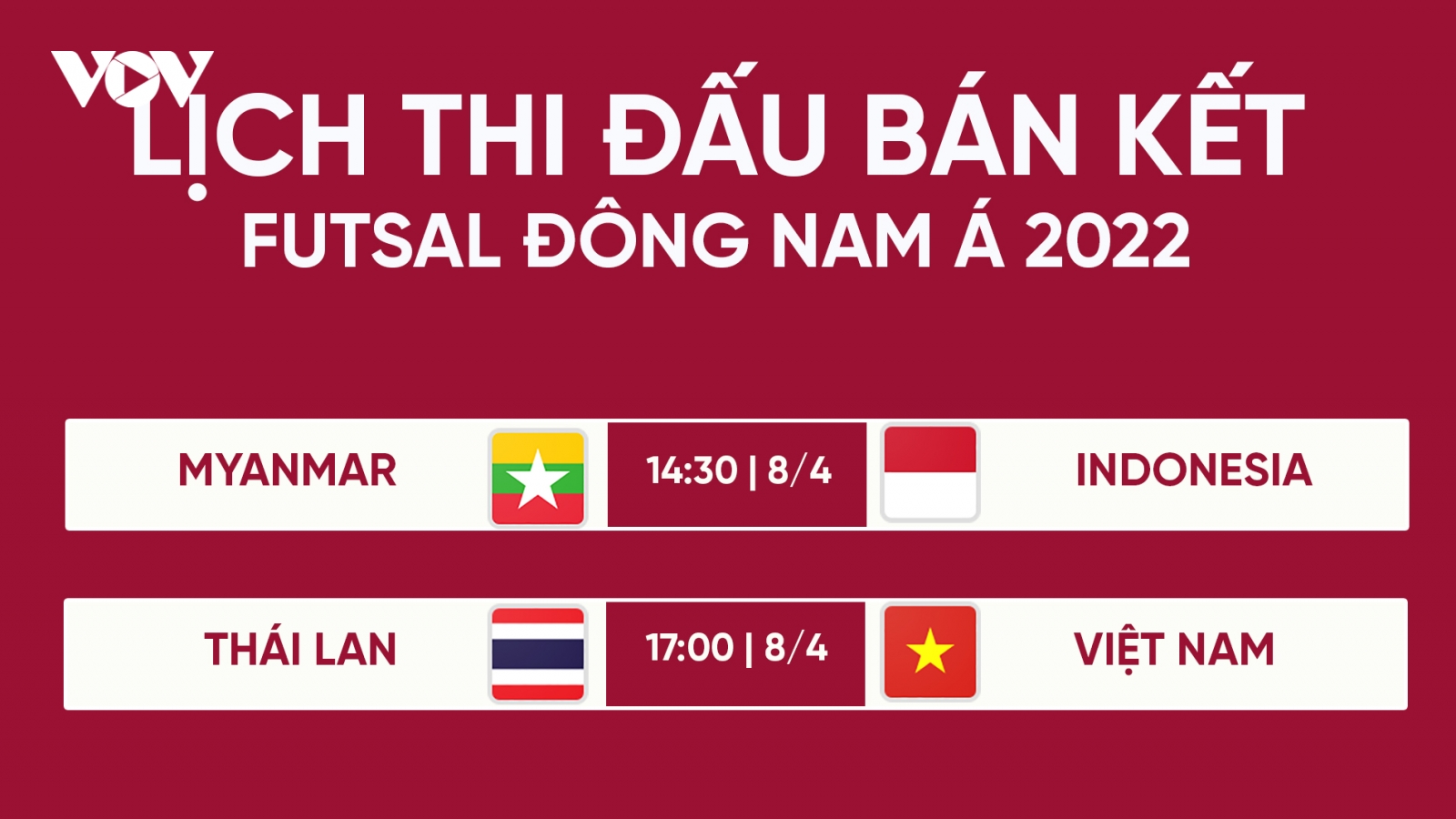 Lịch thi đấu Futsal Đông Nam Á hôm nay 8/4: ĐT Futsal Việt Nam gặp ĐT Futsal Thái Lan
