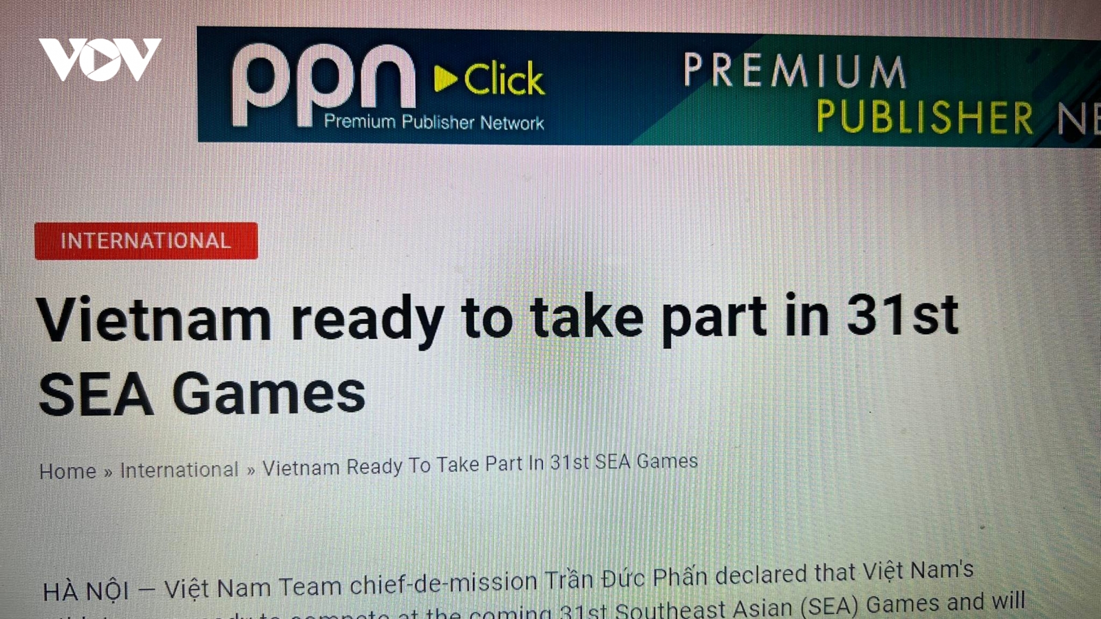 SEA Games 31: Báo chí Thái Lan ấn tượng về công tác tổ chức của Việt Nam